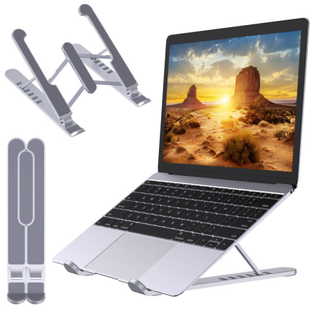 Supporto PC Portatile, Portatile Ventilato Desktop Porta PC, 6 Livelli Regolabile Ergonomico Raffreddamento Laptop Stand, Compatibile con MacBook Air, Pro, 10-15.6”